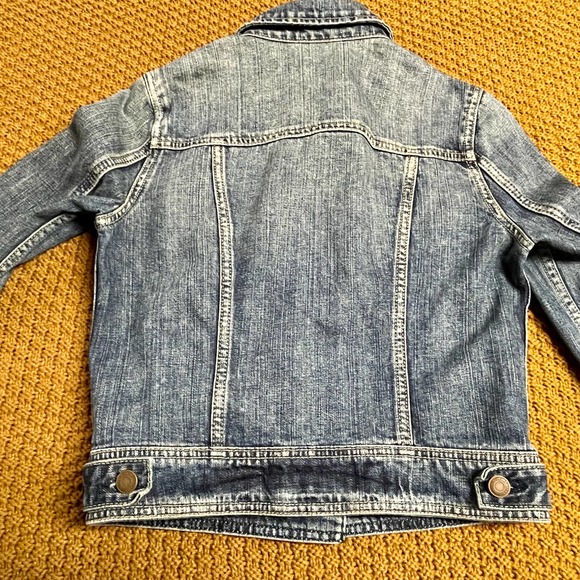 American Eagle Womens Small Blue Cropped Jean Jacket Button Front S993-938 - Picture 3 of 7